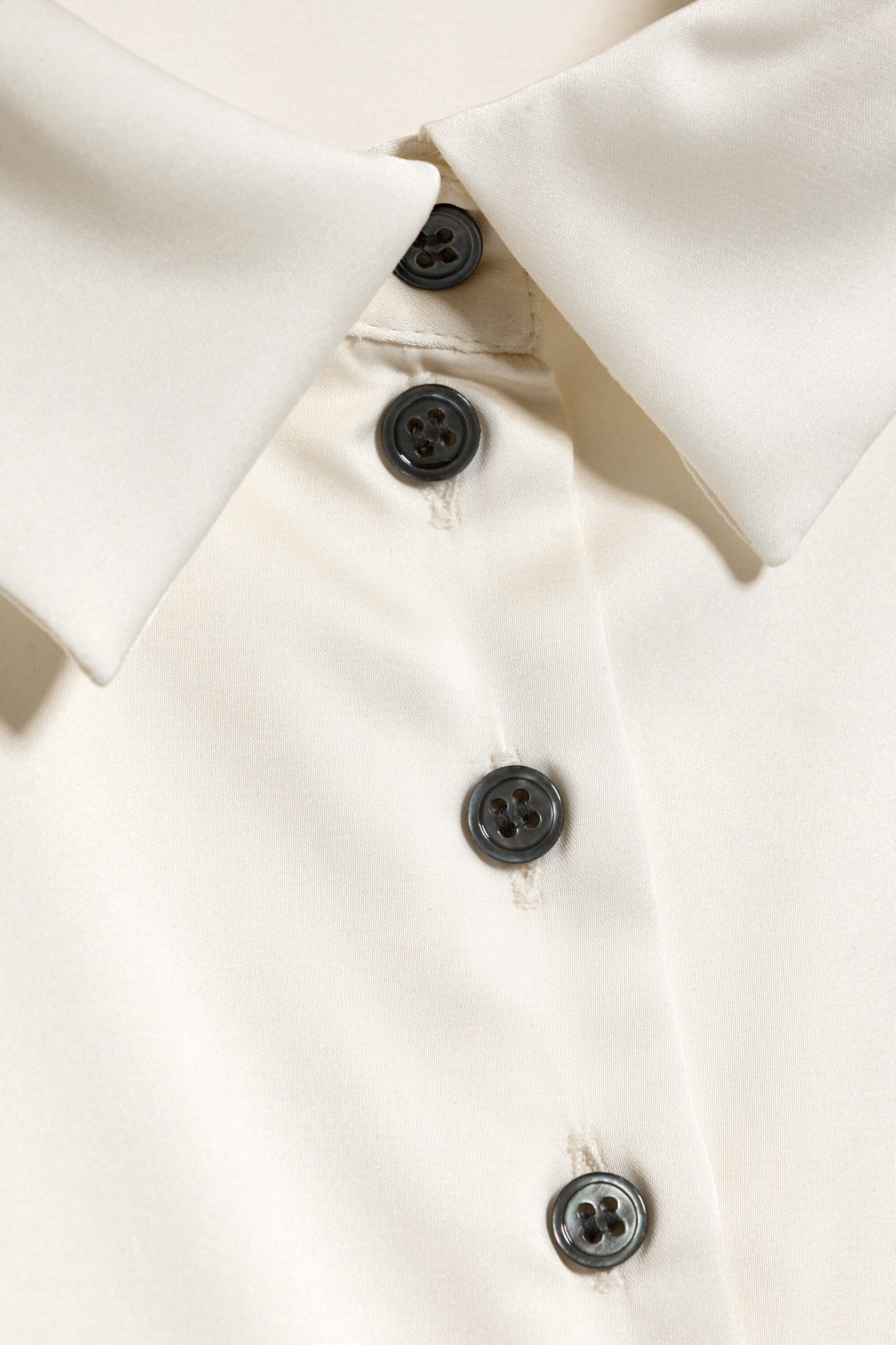 White - Slim Satin Shirt - 5