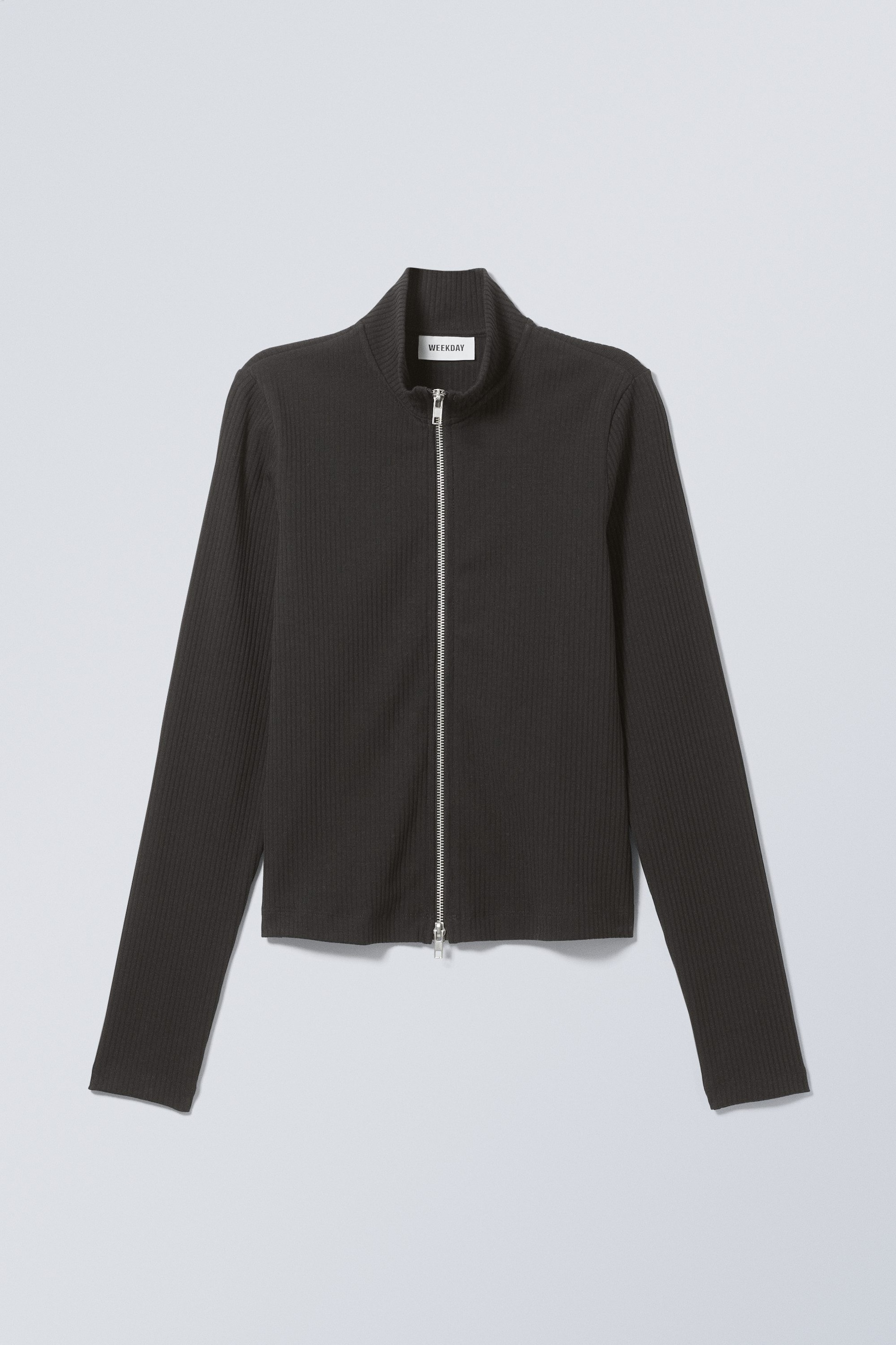 Zwart - Tina longsleeve met rits - 0
