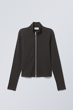 Zwart - Tina longsleeve met rits - 0