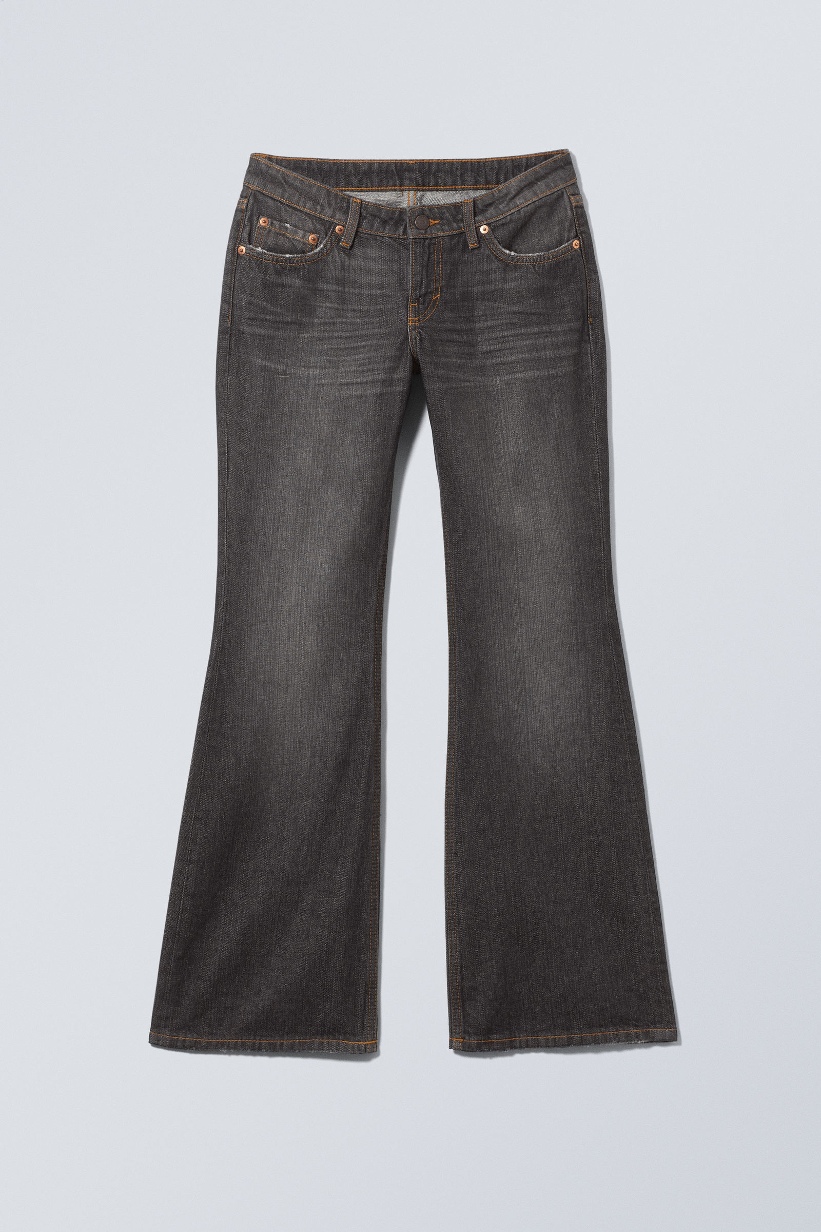 nova low rise slim bootcut leg jeans - Ash Black - Black