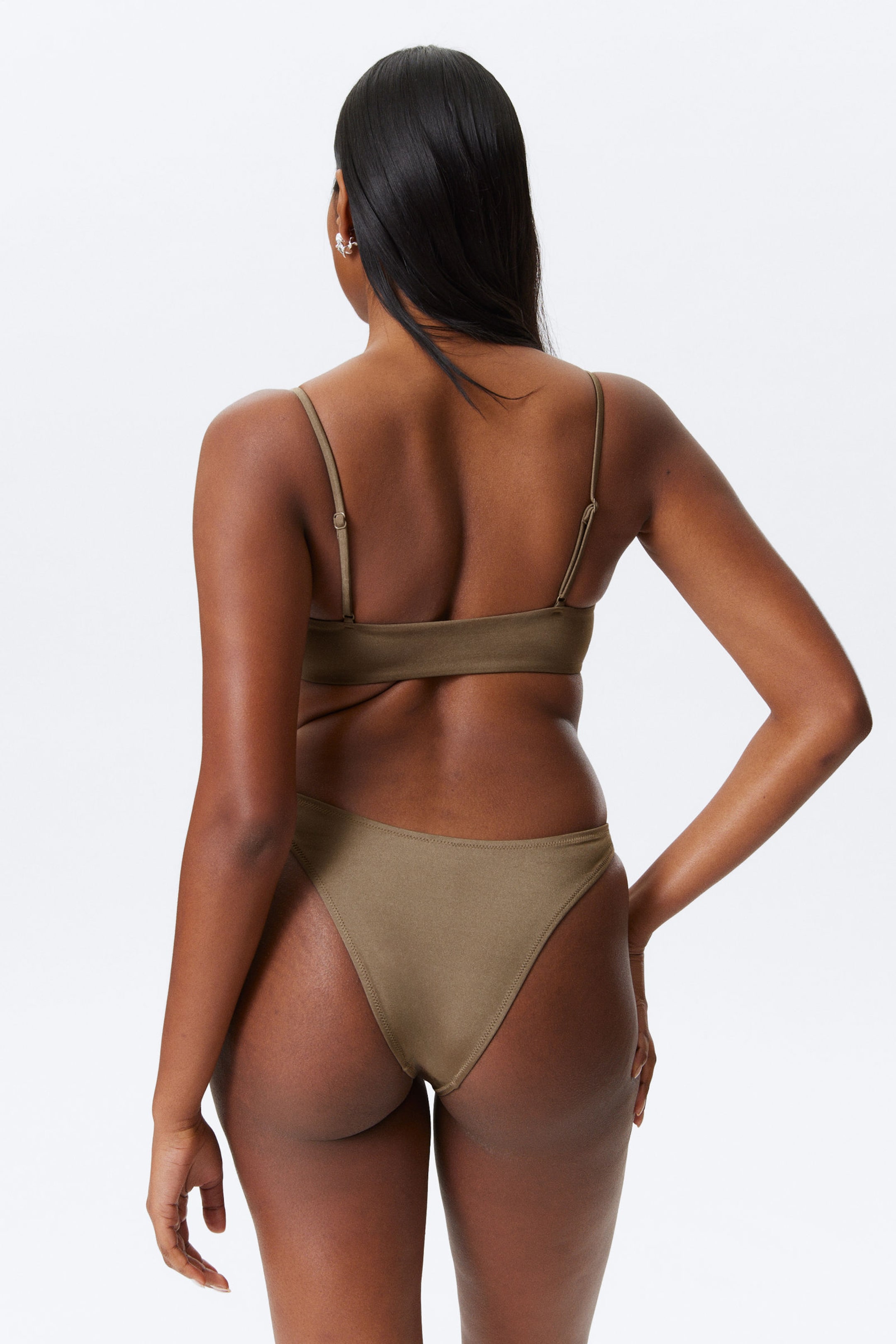 Black & Beige - 2-pack Scoop Neck Bikini Tops - 4
