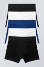 Schwarz/Weiß/Blau - Boxershorts 5er-Pack - 0