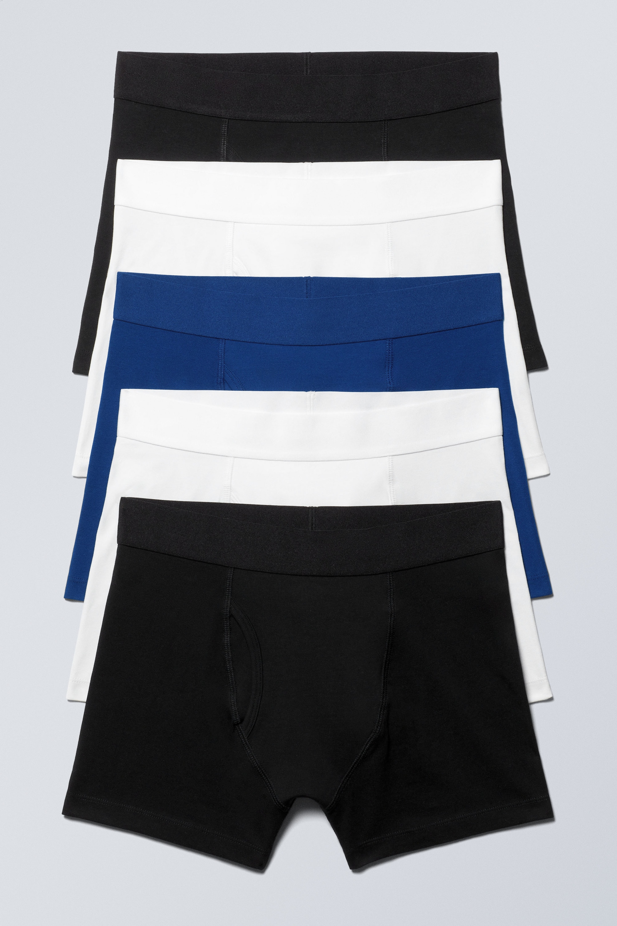 Svart/hvit/blå - Boksershorts 5-pakning - 0