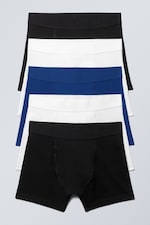 Svart/hvit/blå - Boksershorts 5-pakning - 0