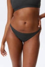Dark Grey - Low Rise Ribbed Brazilian Bikini Bottoms - 2