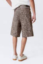 Leopard Print - Astro Loose Baggy Printed Cotton Twill Shorts - 7