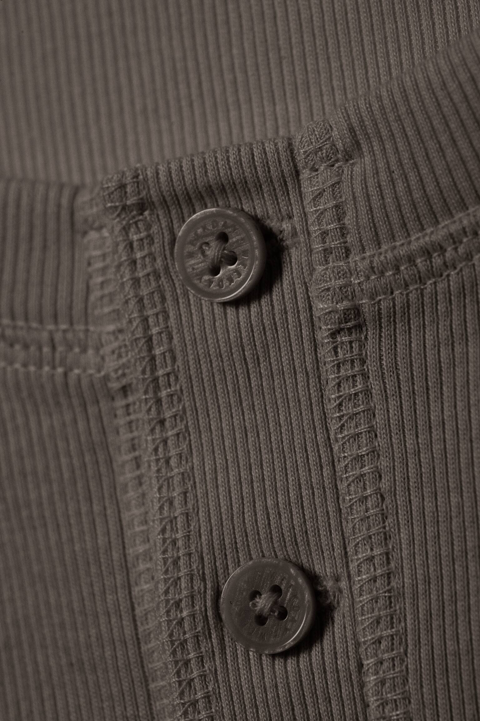 T-shirt Henley manches longues - Taupe foncé/Noir - 3