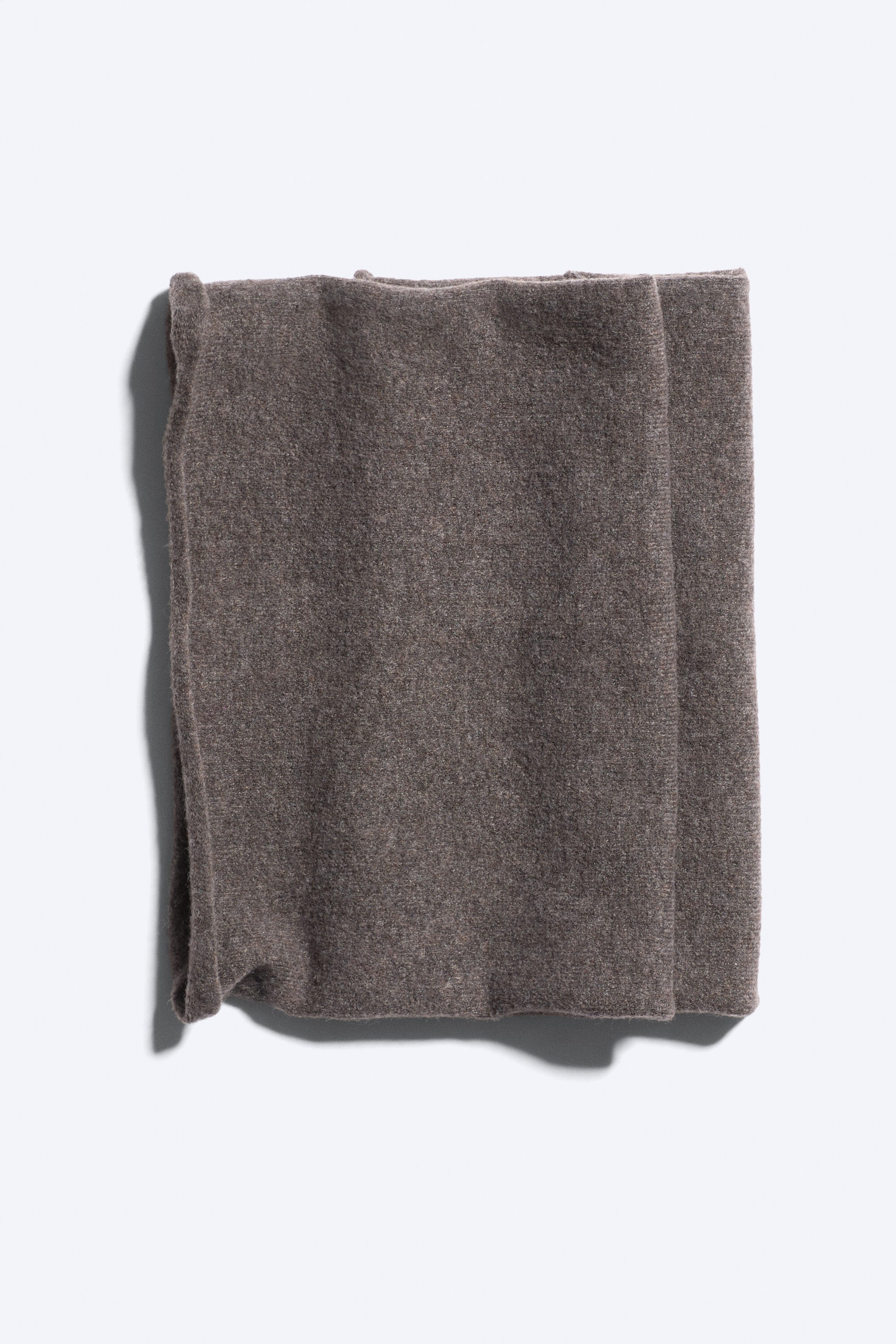 Dark Brown - Knitted Tube Neck Warmer - 2