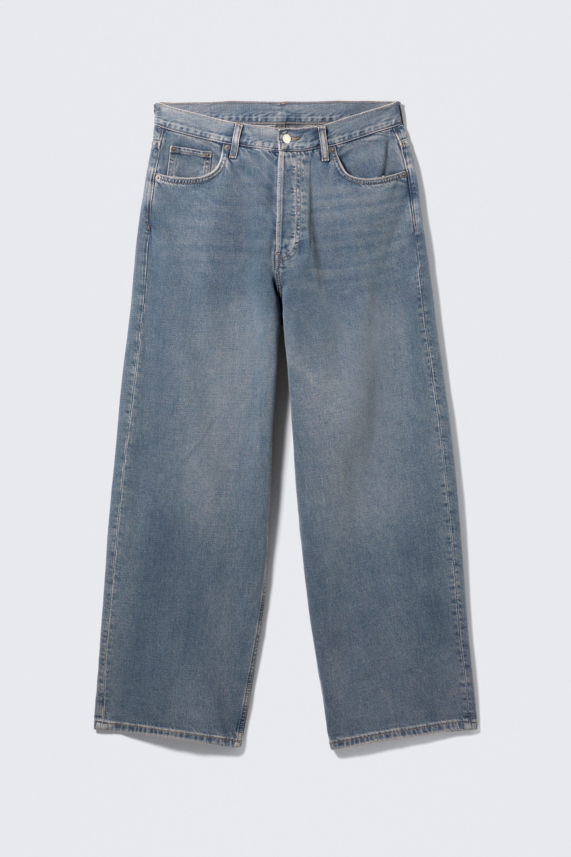 Blue One - Mellanblå - Astro Loose Baggy Leg Jeans - 11