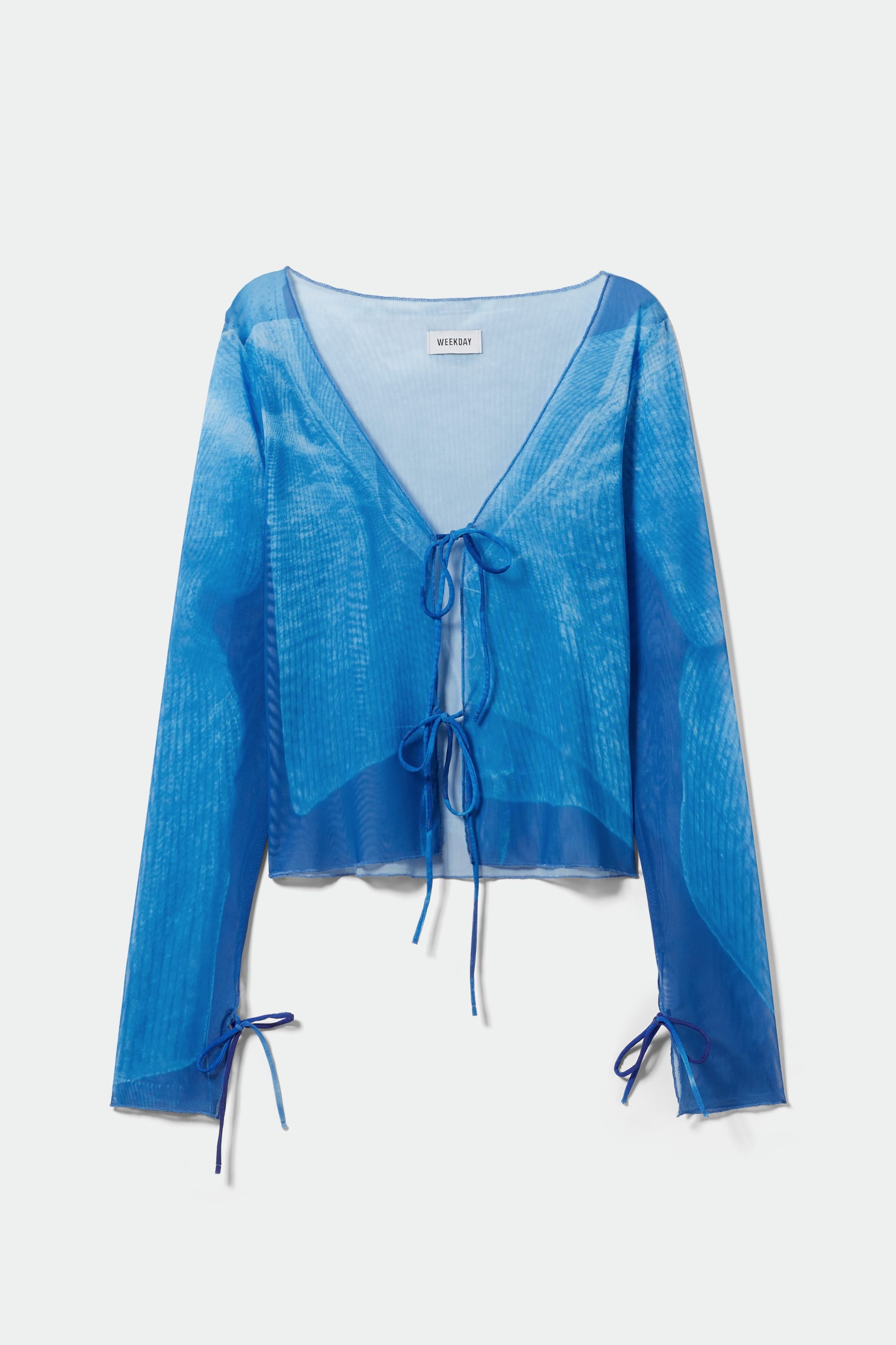 Blue denim print - Asta Tie Long Sleeve - 0