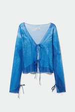Blue denim print - Asta Tie Long Sleeve - 0
