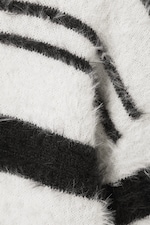 Black & White Stripes - Relaxed Striped Knitted Sweater - 5
