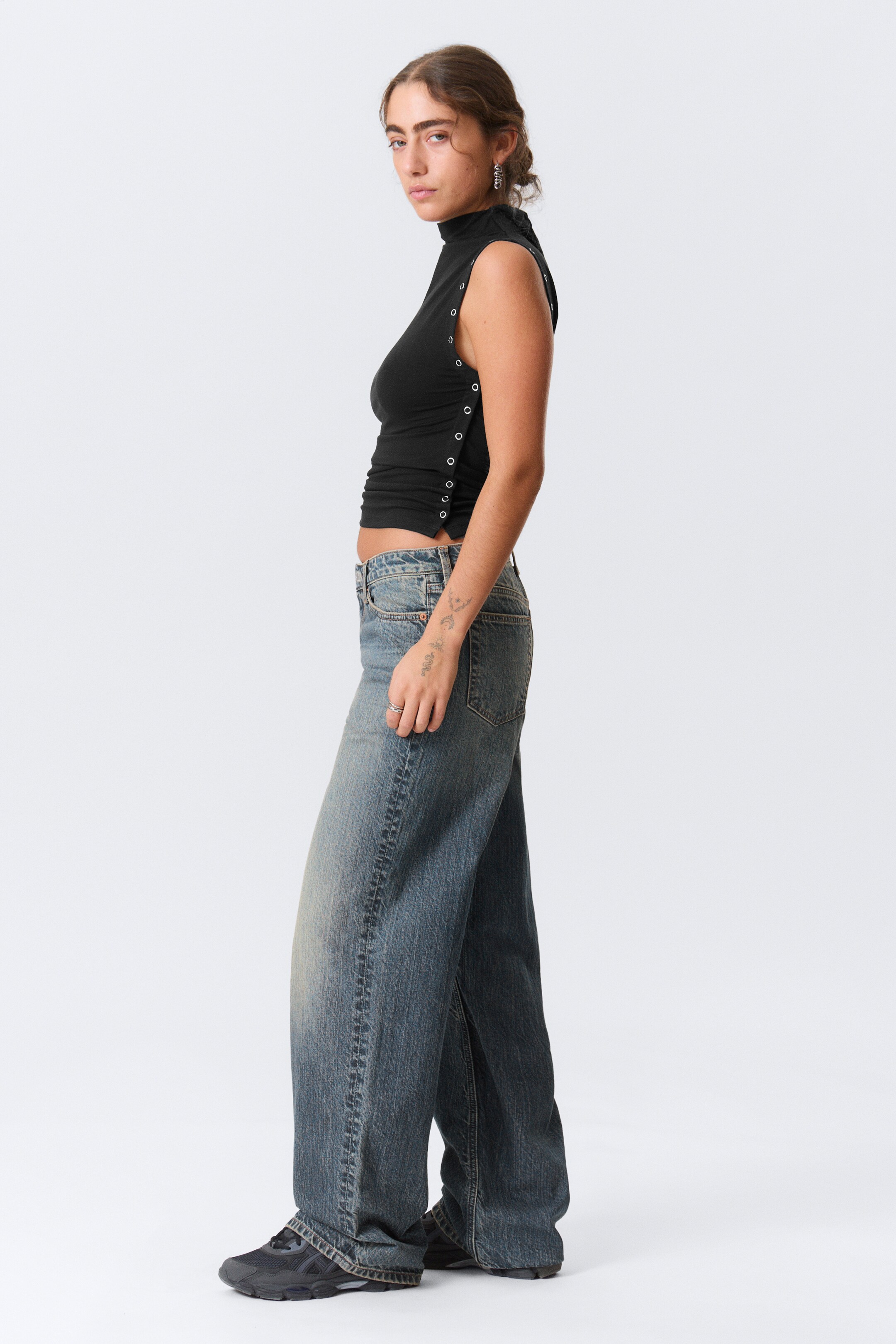 Agrandir l'image: Jean jambe large taille basse Ample - Bleu Redondo - Bleu moyen - FEMME | H&M BE 3