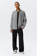 Zwart geruit - Ruimvallend popeline overhemd met knopen - 2