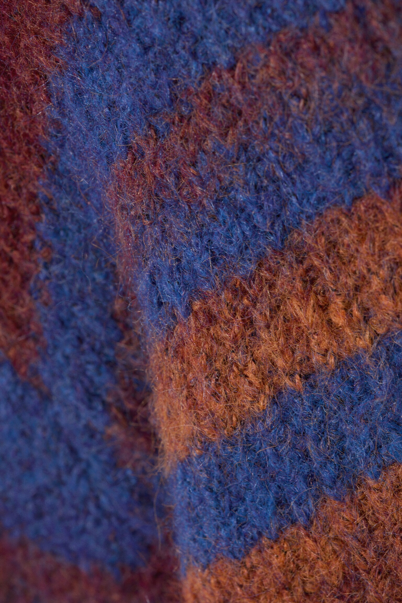 Sweter z okrągłym wycięciem Space Dye - Orange Multi Stripe - 6