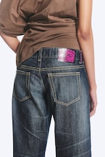 Star Blue - Mörkblå - Messy Low Rise Regular Straight Jeans - 3