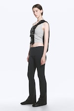 Mörkgrå - Utsvängda yogatights med vikt midja - 2