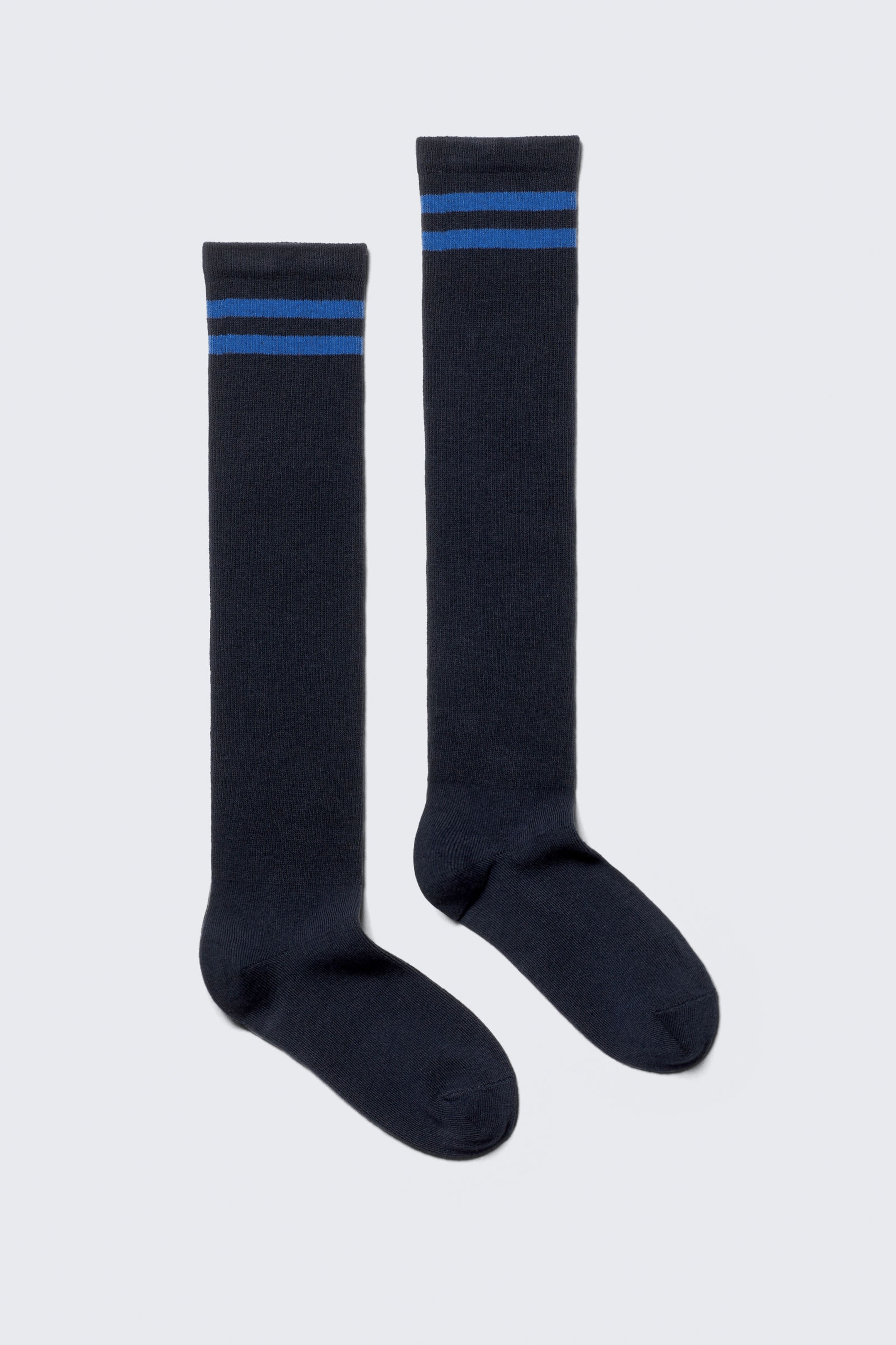 Striped Dark Blue - Varsity Knee-High Socks
