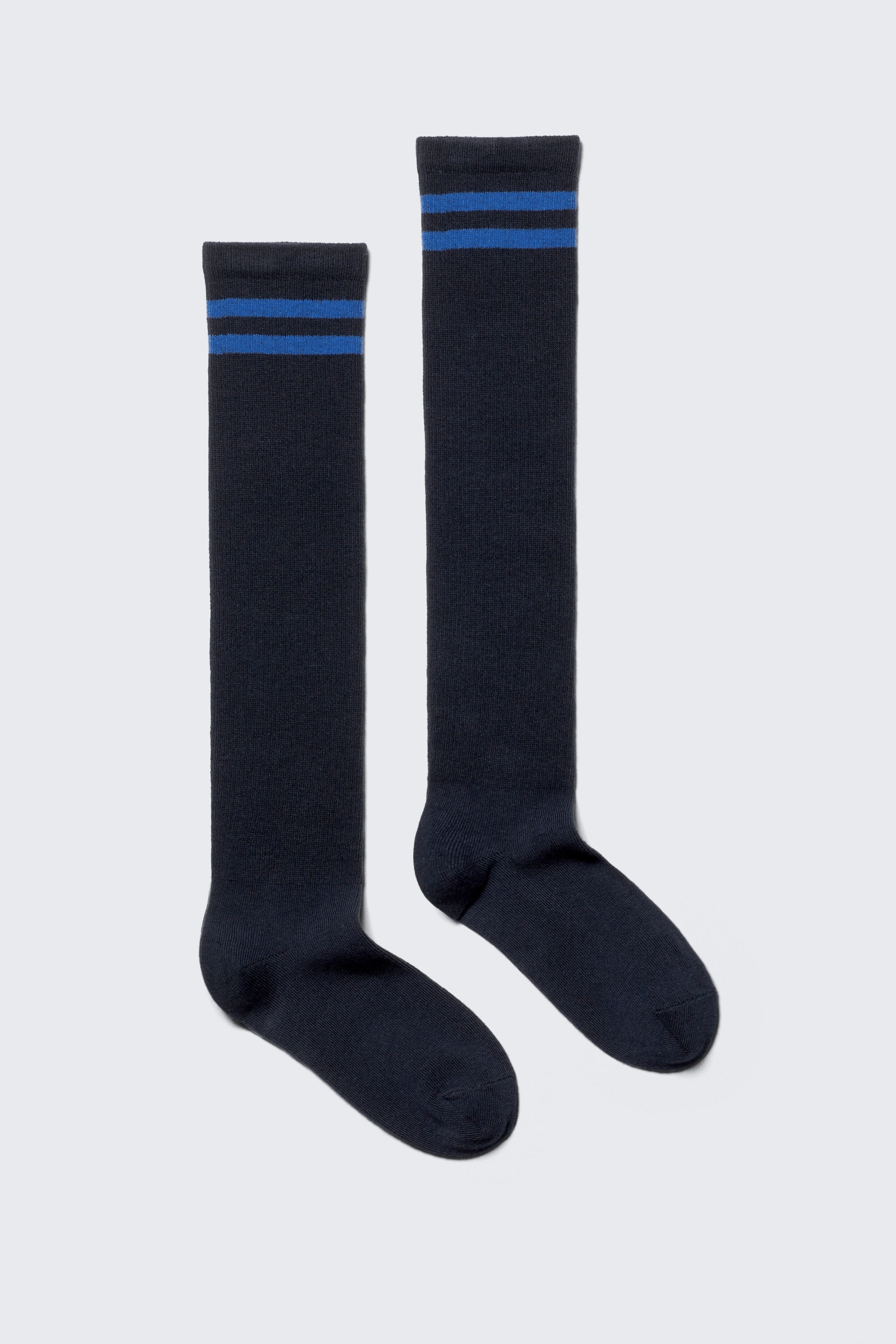 Striped Dark Blue - Varsity Knee-High Socks - 0