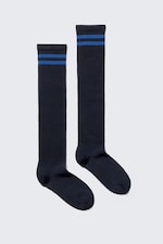 Striped Dark Blue - Varsity Knee-High Socks - 0
