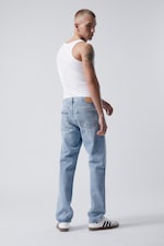 Blue Medium Dusty - Klean mid waist regular straight jeans - 4