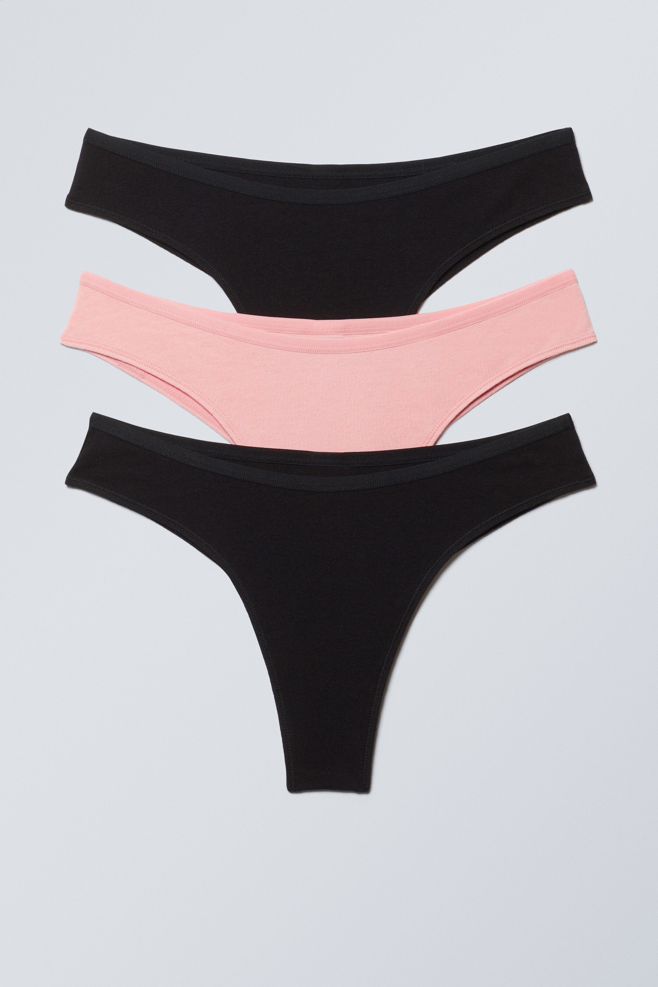 Svart & lys rosa - 3-pack Inez Brazilian Cotton Briefs - 0