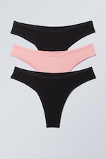 Svart & lys rosa - 3-pack Inez Brazilian Cotton Briefs - 0