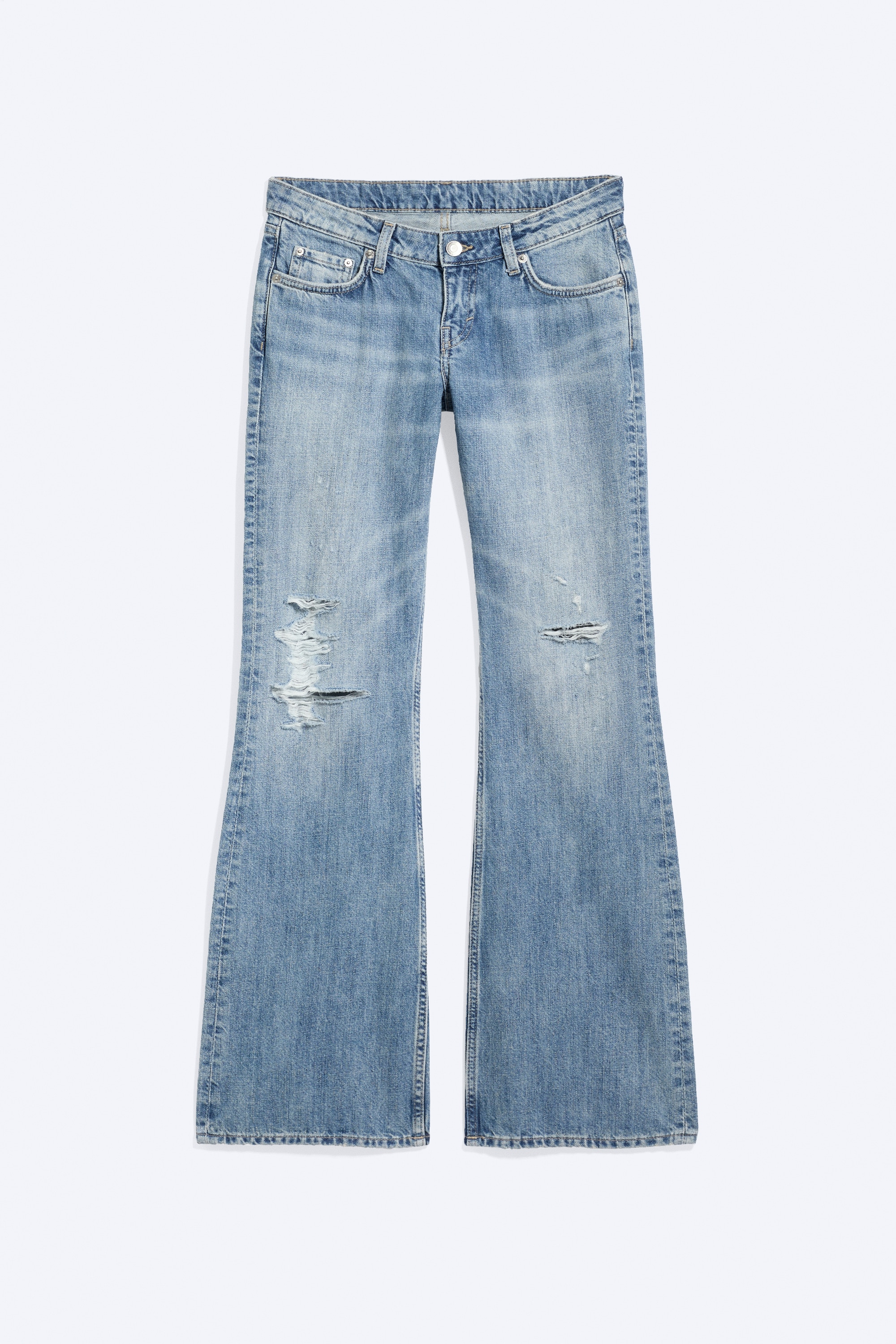 Nova bootcut-jeans med lavt liv og smal passform - Captain Blue – lyseblå/Blue Rinse – mørkeblå/Mine Blue – middels blå/Deep Ocean Blue – mørkeblå