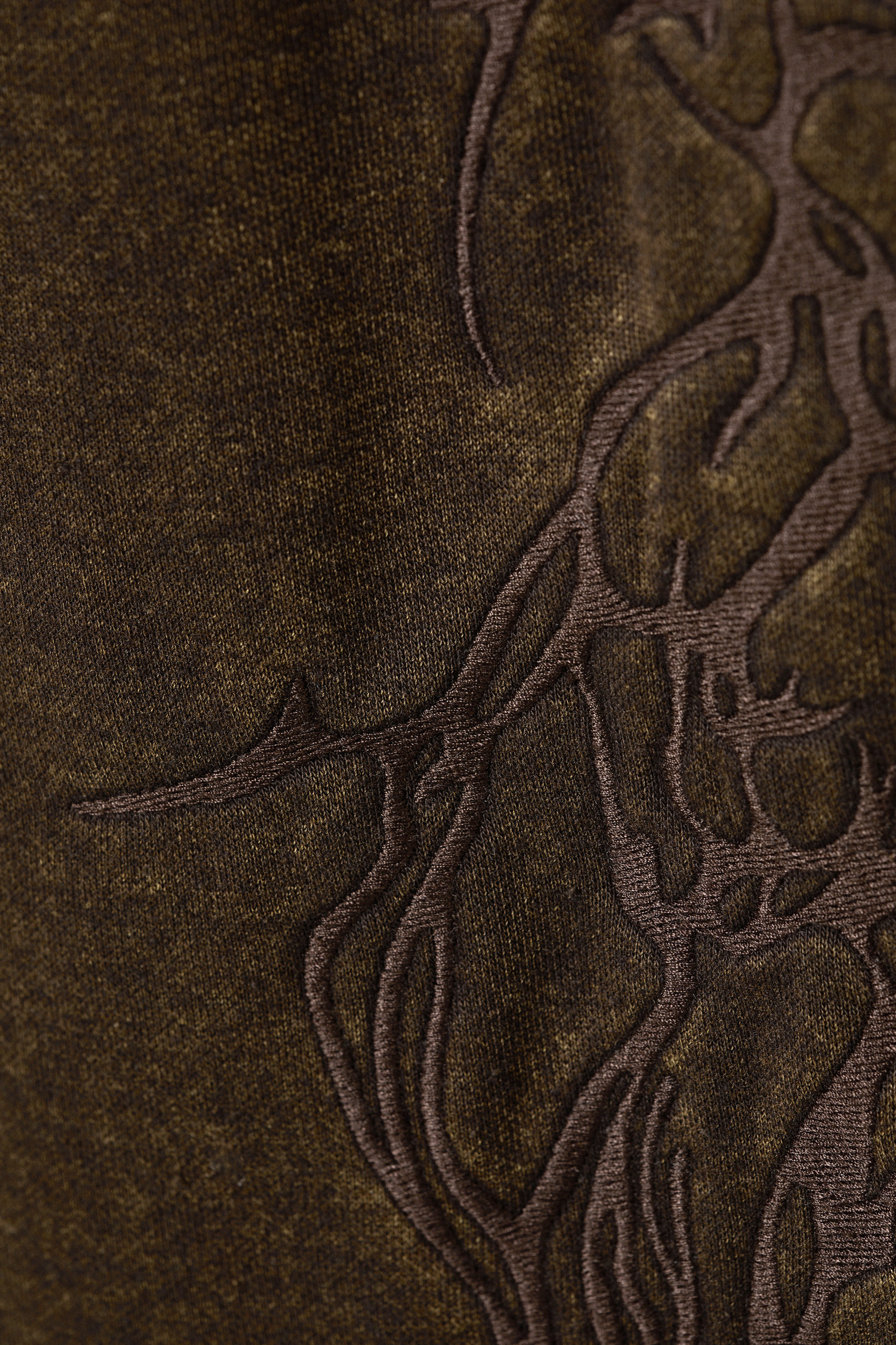 Dark Brown - Loose Fit Embroidered Sweatpants - 5