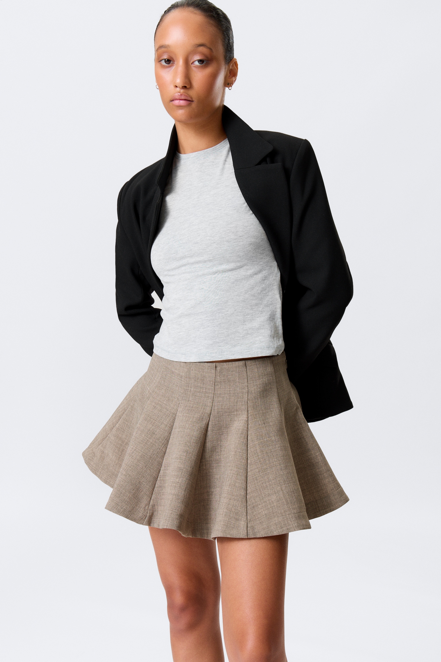 Mini-jupe tutu évasée - Beige/Noir - 6