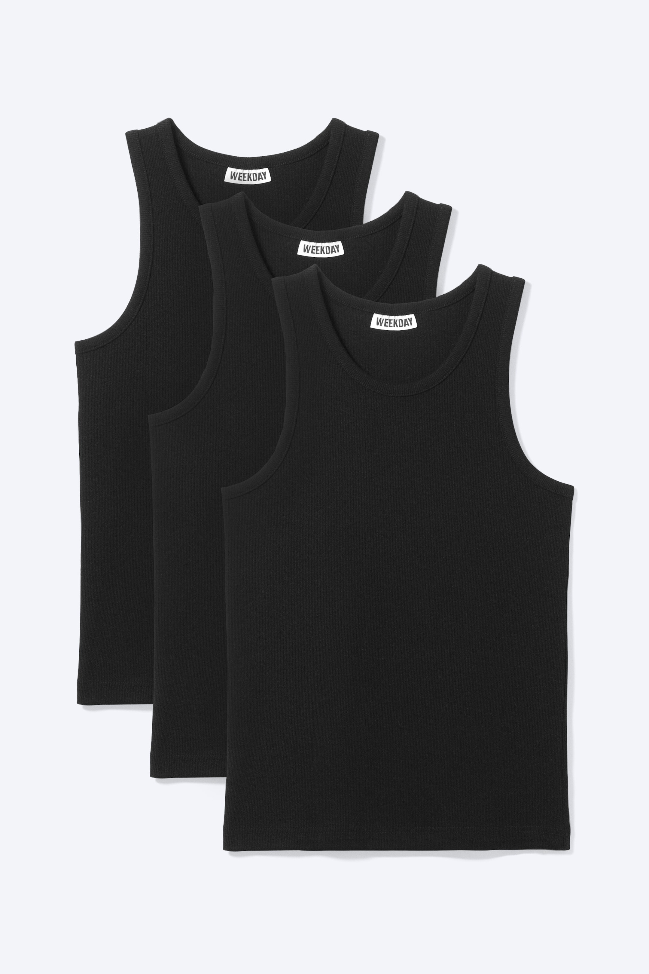 Svart - 3-pakning klassisk tanktopp - 0
