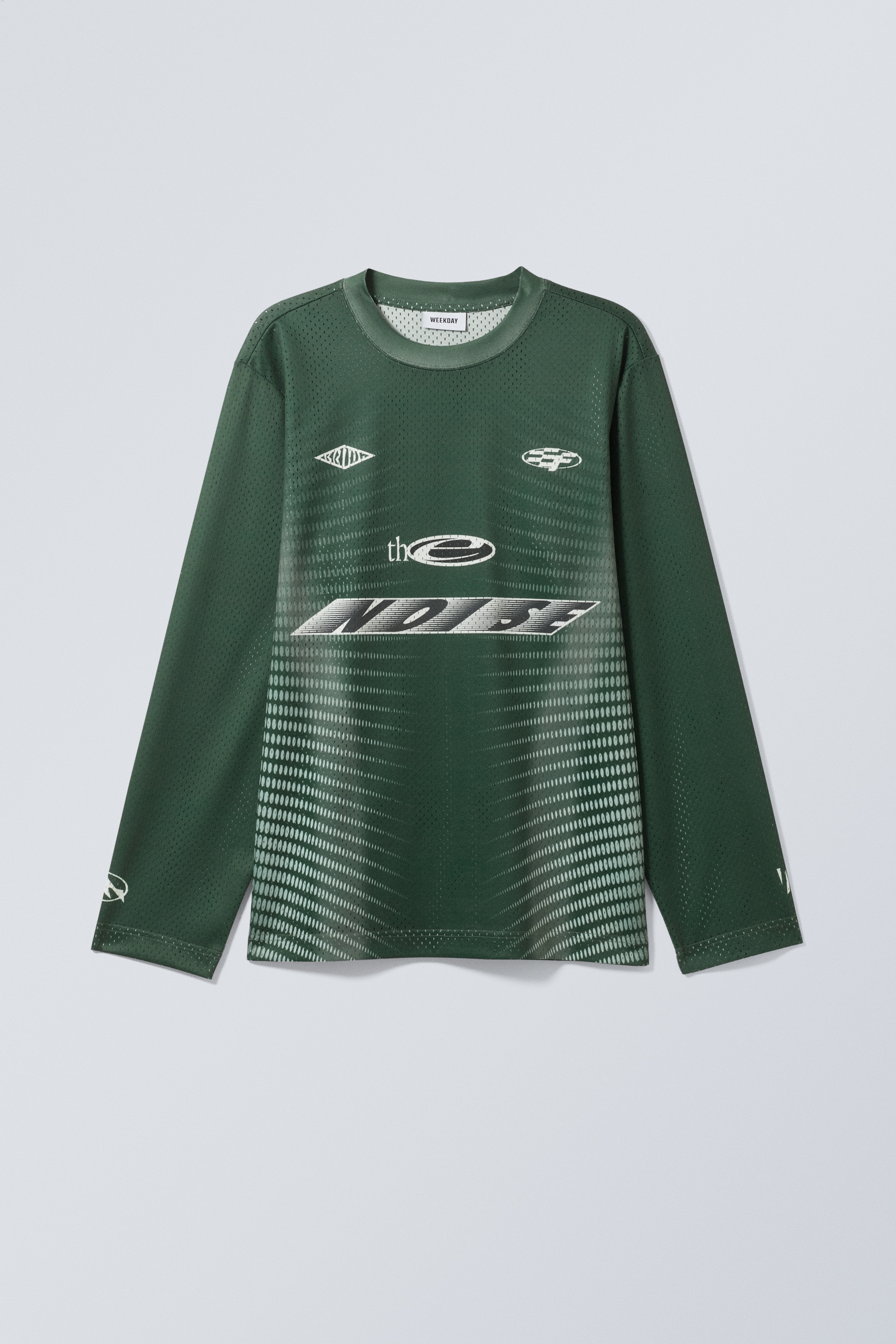 Se større billede: Langærmet mesh-trøje med print - Mørkegrøn print - HERRE | H&M DK 1