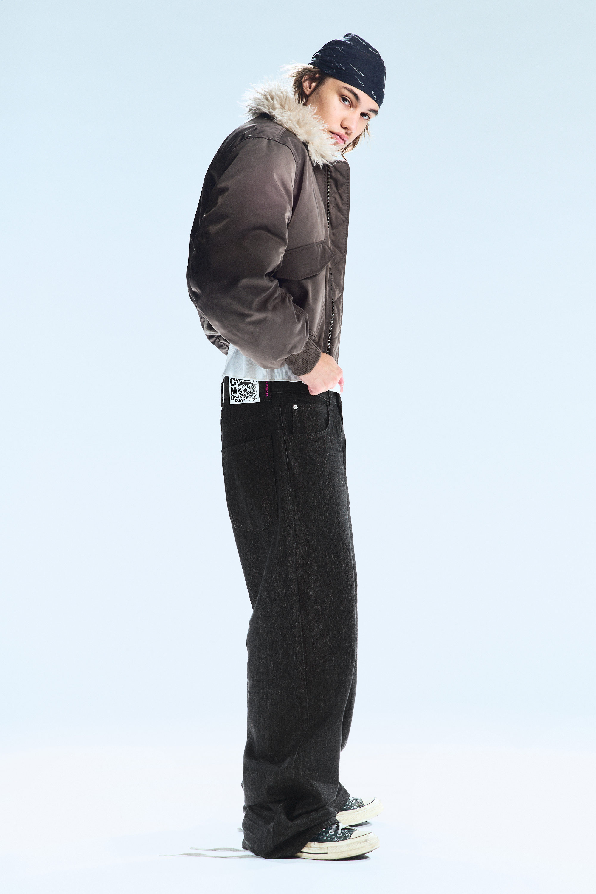 Extra Black Rinse - Looser Regular Waist Loose Straight Jeans - 2