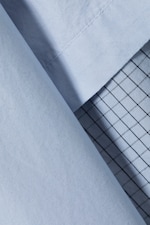 Hellblau & Blaues Karo - Mehrlagiges Hemd mit Kontrastärmeln - 1