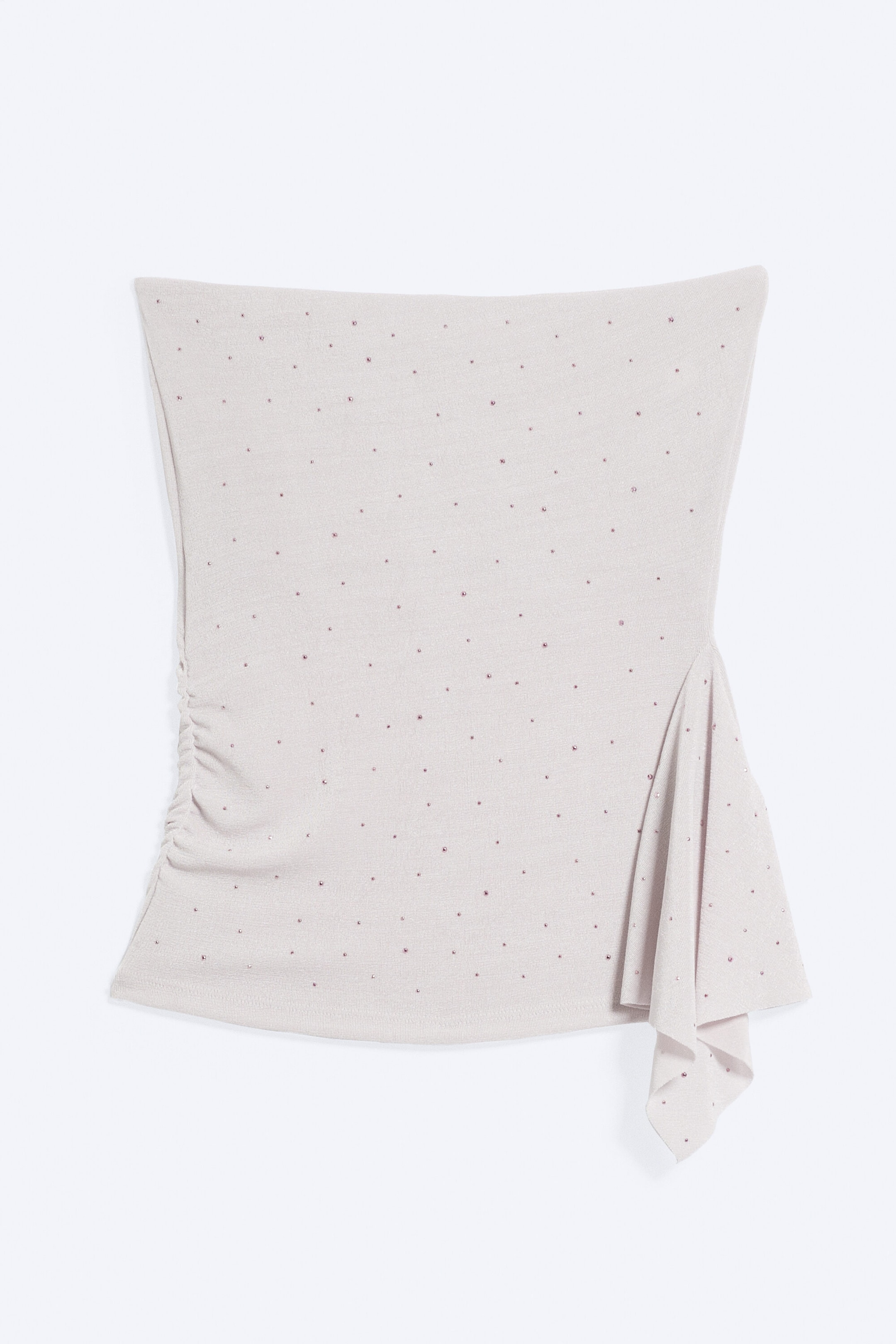 Light Dusty Pink - Studded Frill Tube Top - 4