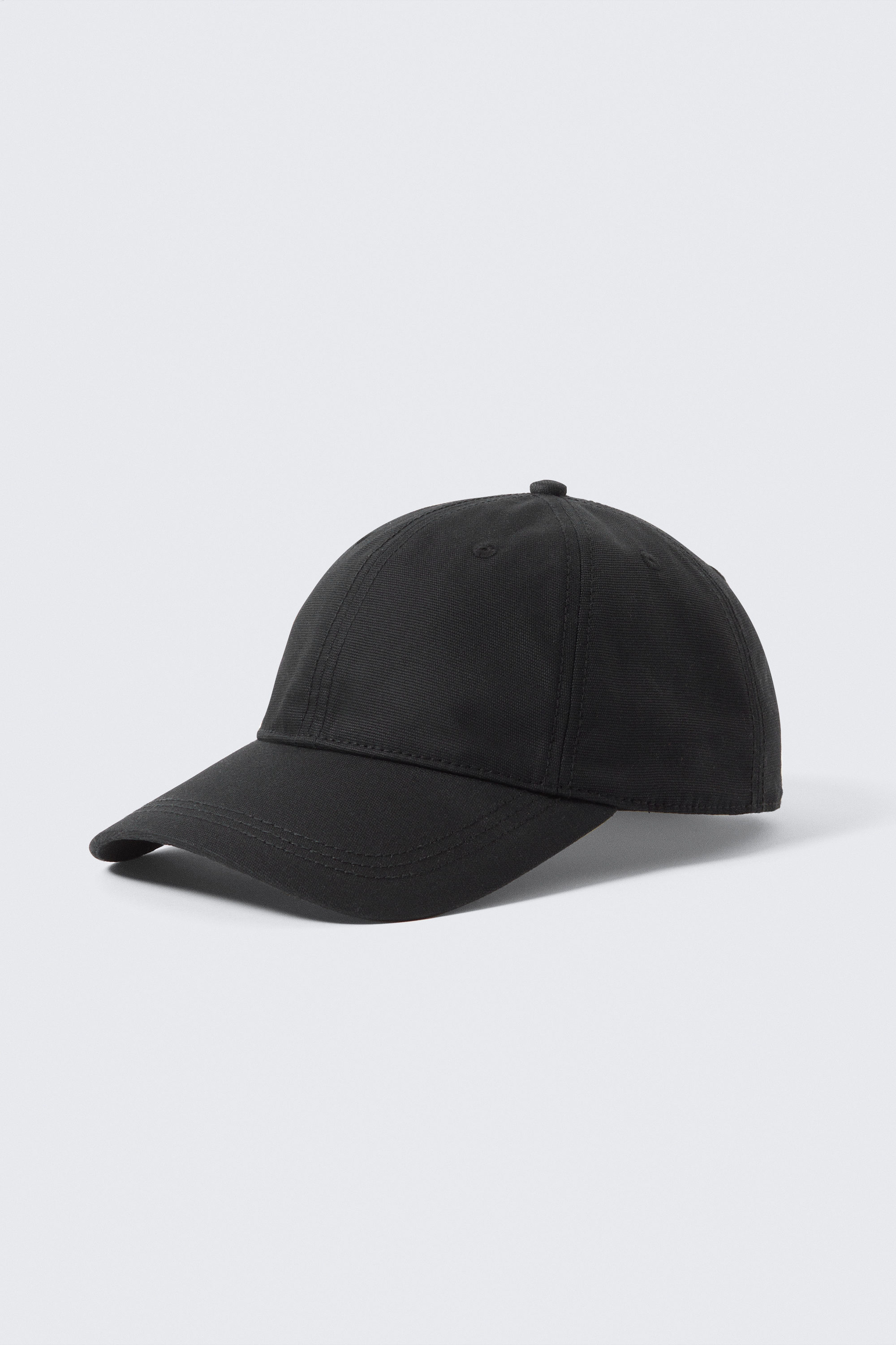 Schwarz - Basecap aus gewachster Baumwolle - 1
