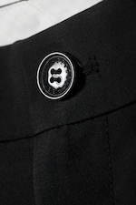 Schwarz - Moe - Lockere Low-Waist-Anzughose mit Bootcut-Bein - 5