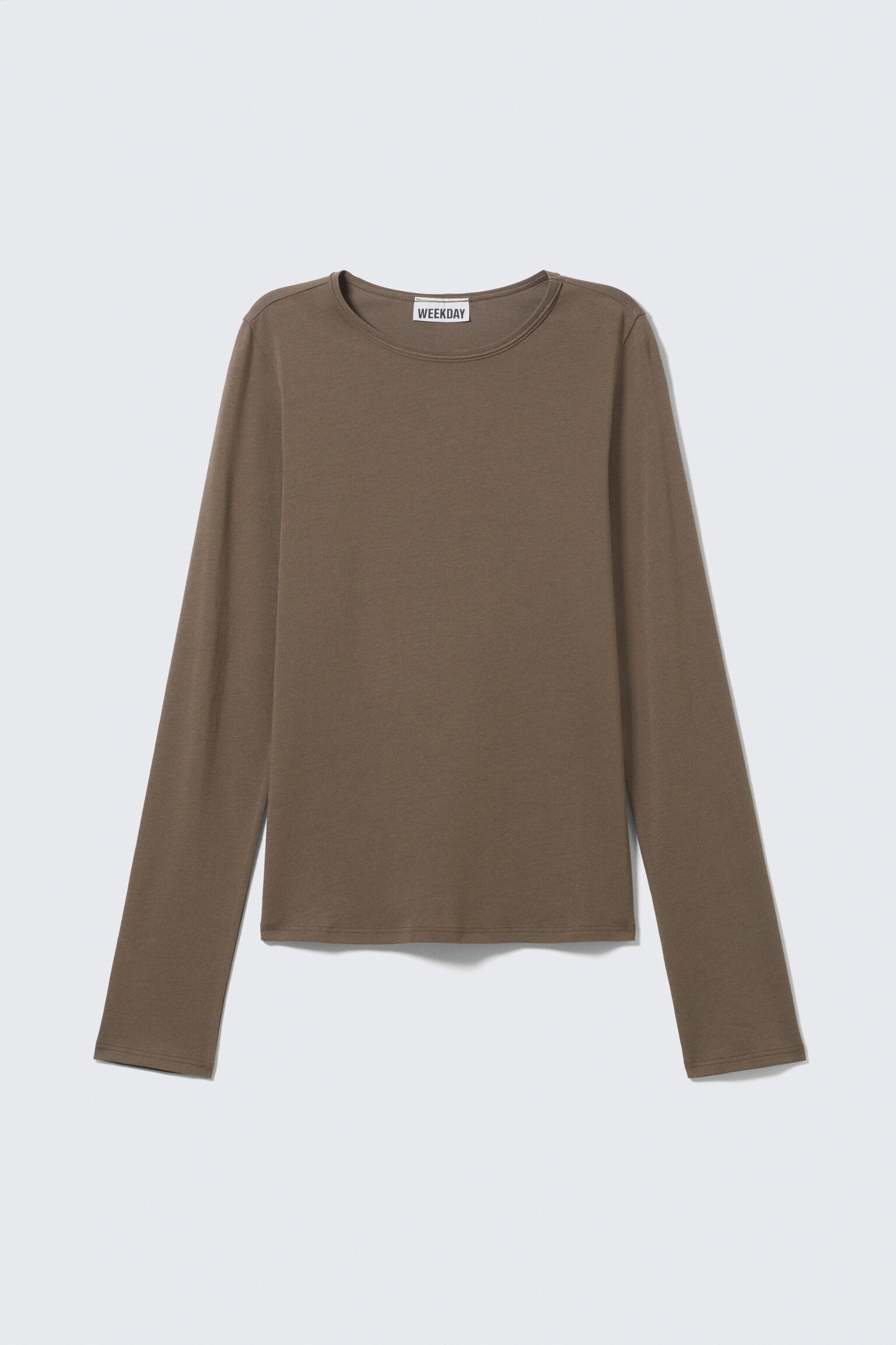 Soft Long-Sleeved Cotton Jersey Top - Dark Mole/White/Petrol