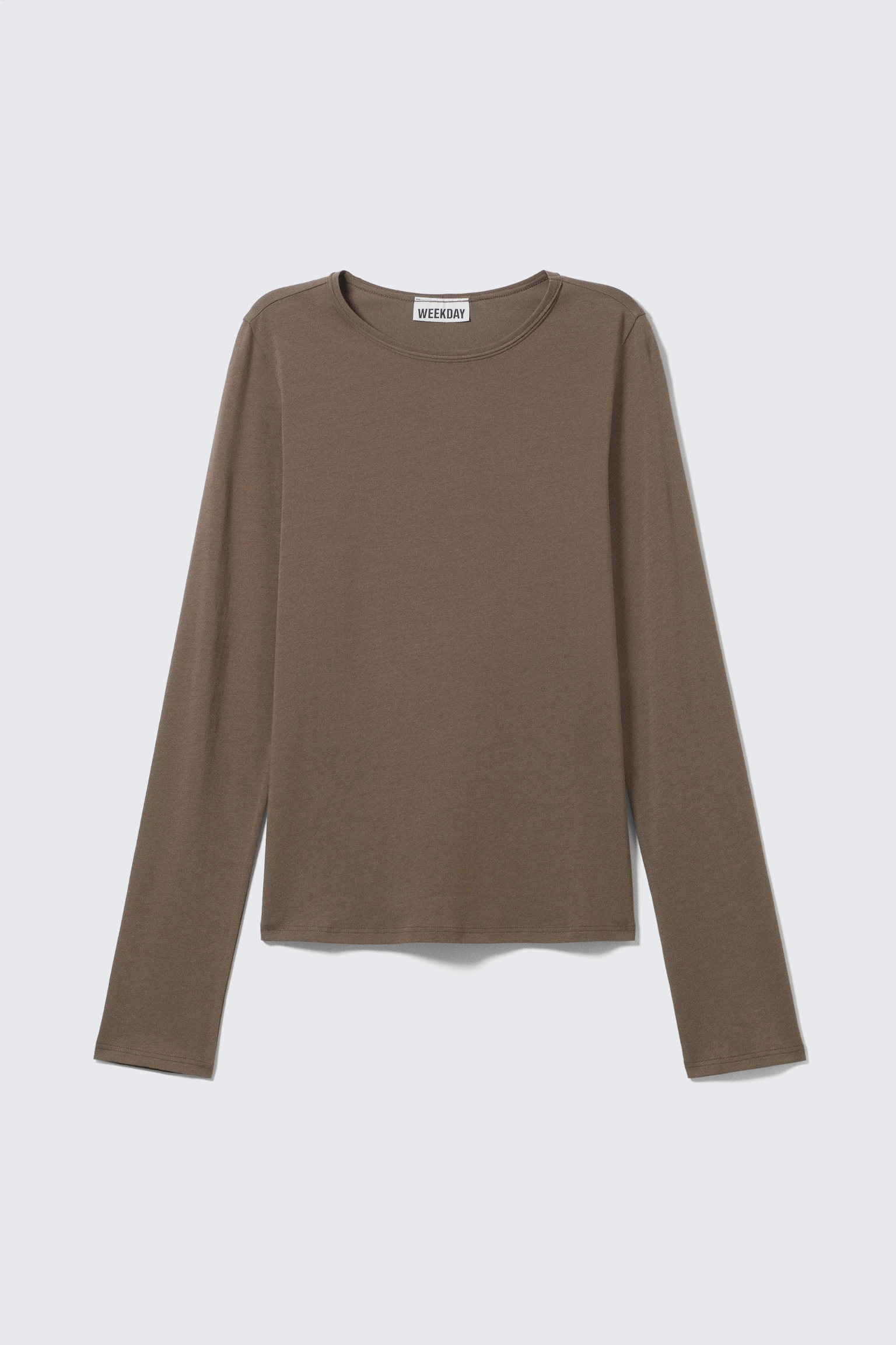 Soft Long-Sleeved Cotton Jersey Top - Dark Mole/Petrol/White