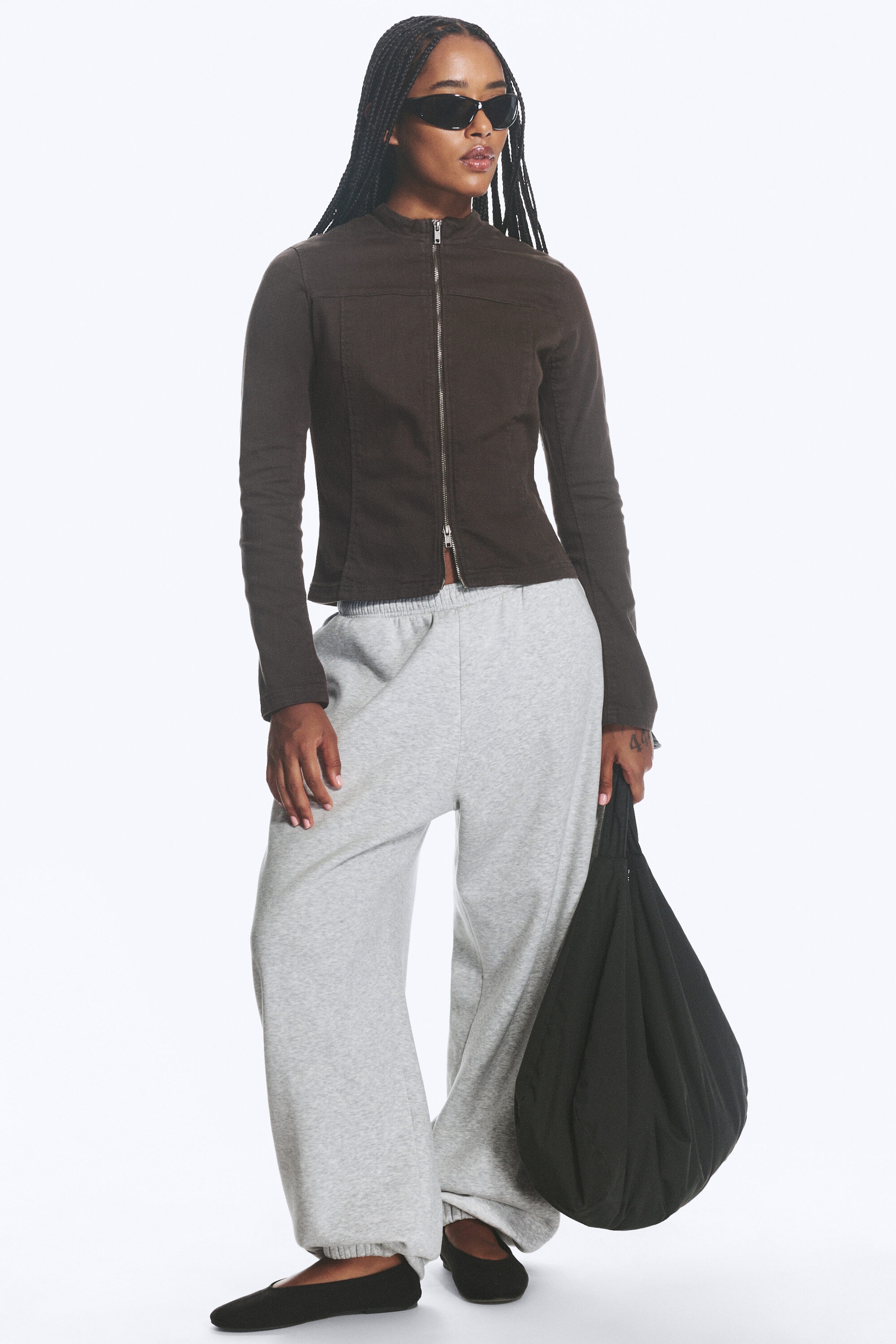 Ljus Gråmelerad - Standard sweatpants - 1