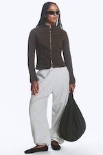 Ljus Gråmelerad - Standard sweatpants - 0