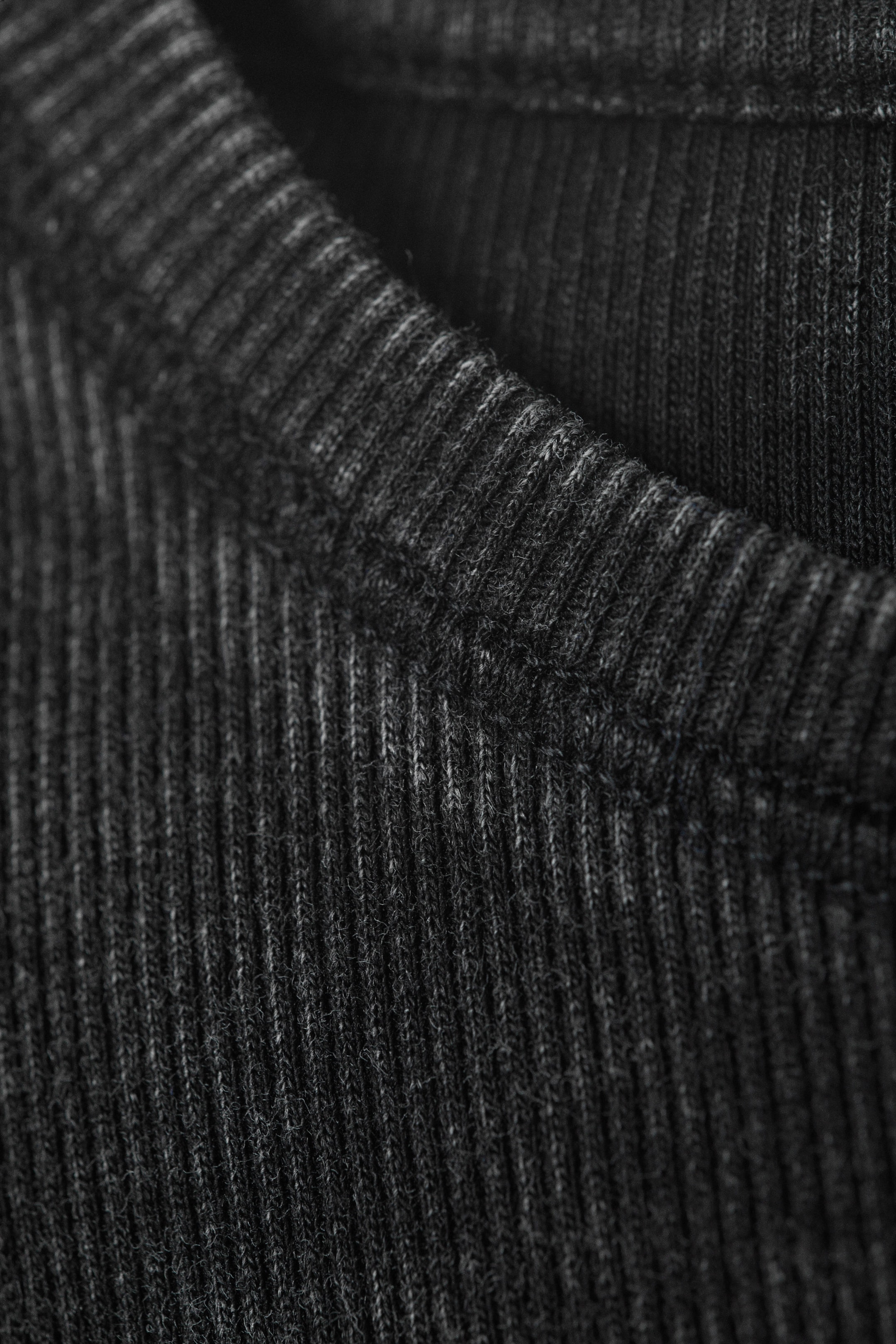 Washed Black - Close Fitted Rib T-Shirt - 1