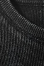 Washed Black - Close Fitted Rib T-Shirt - 1