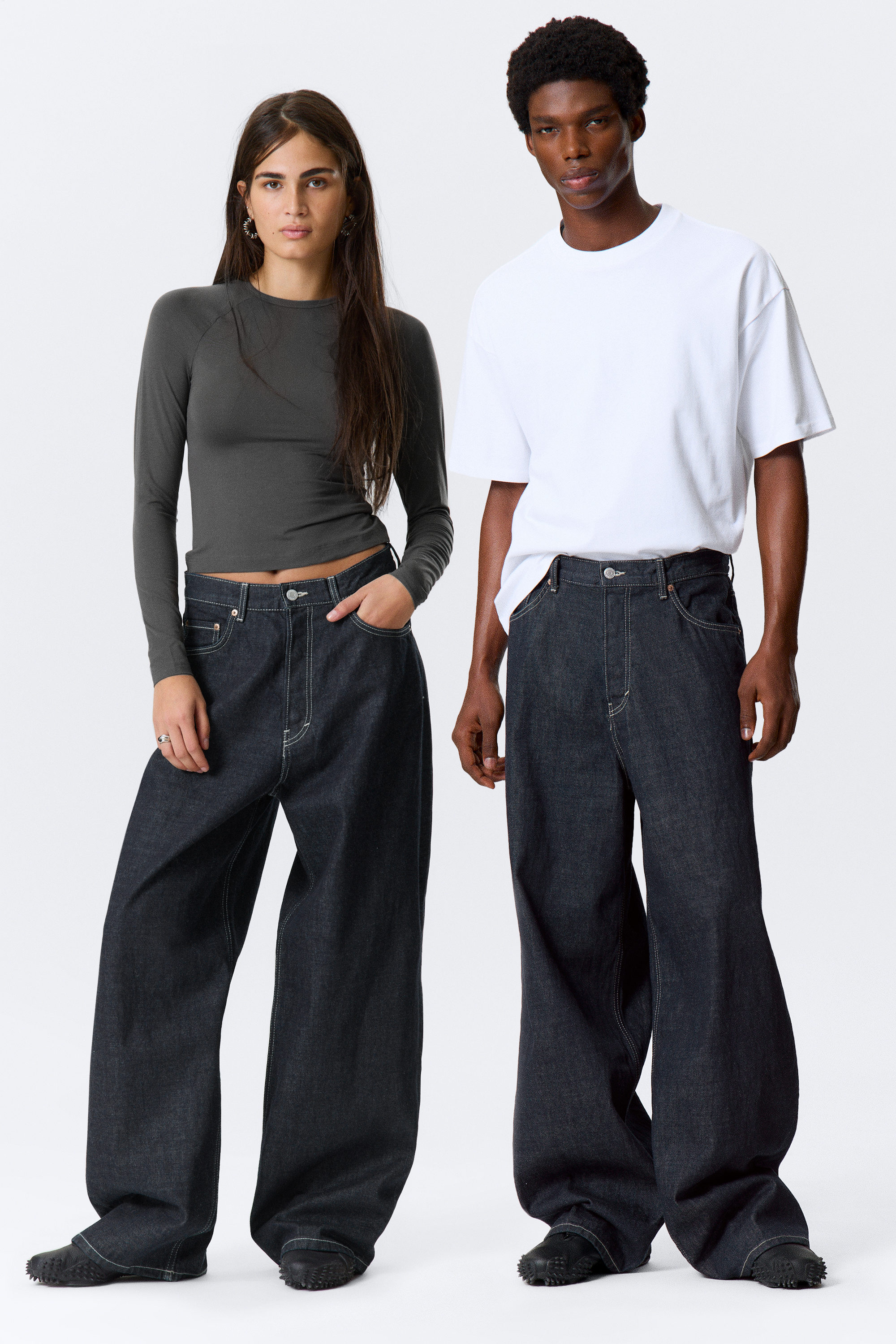 Blue Rinse - Dark Blue - Astro Loose Baggy Leg Jeans