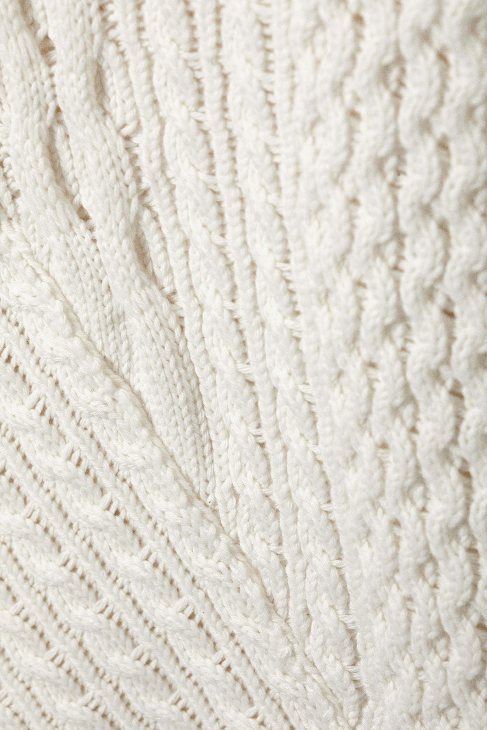 loose cable-knit sweater - White | Weekday WW