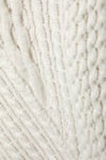 White - Loose Cable-Knit Sweater - 1