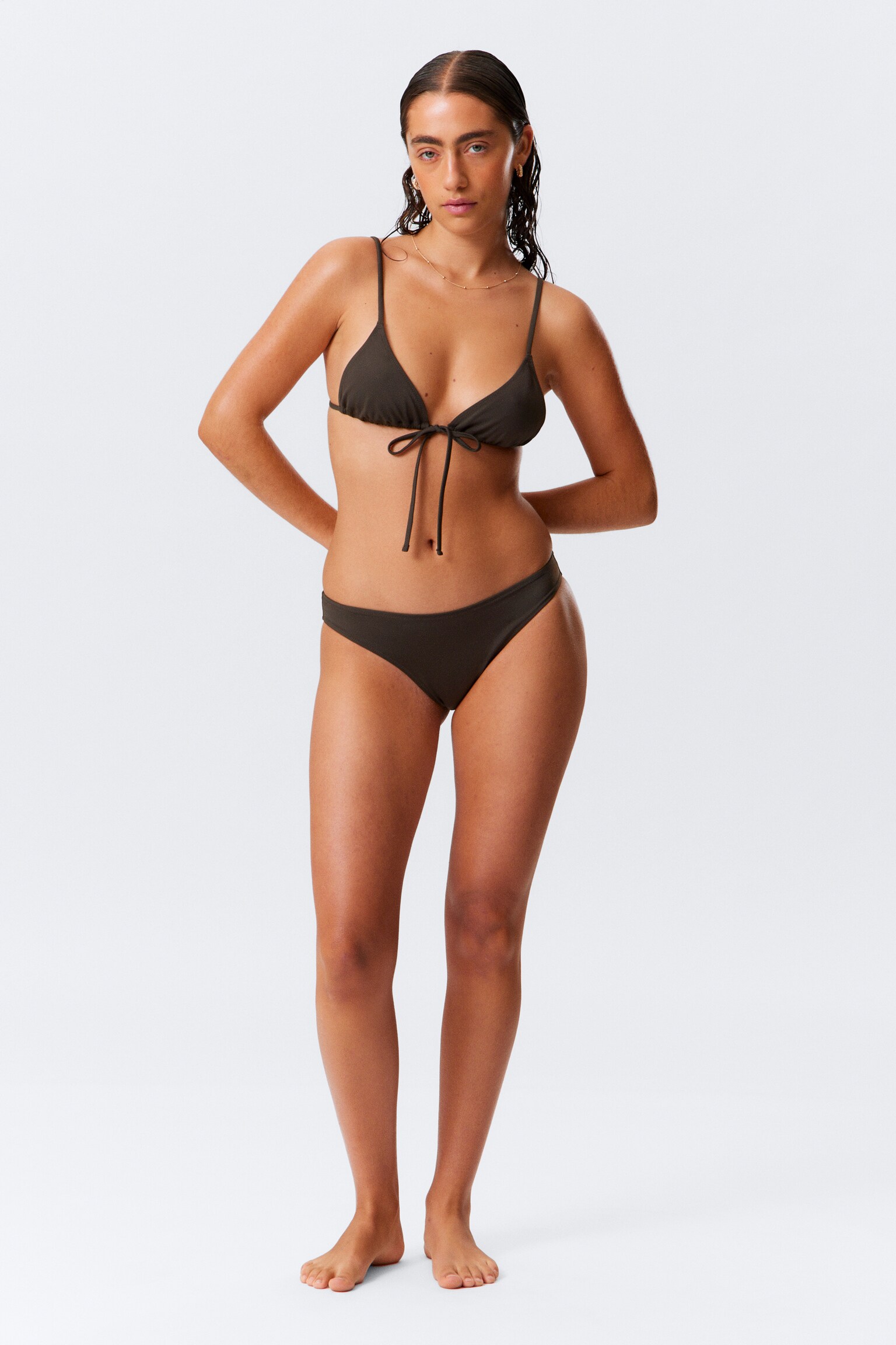 Haut de bikini triangle - Marron foncé/Noir/Orange vif/Bleu foncé/Rouge vif - 3