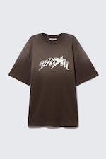 Dark Brown - Drea8m - Relaxed Graphic Printed T-shirt - 3