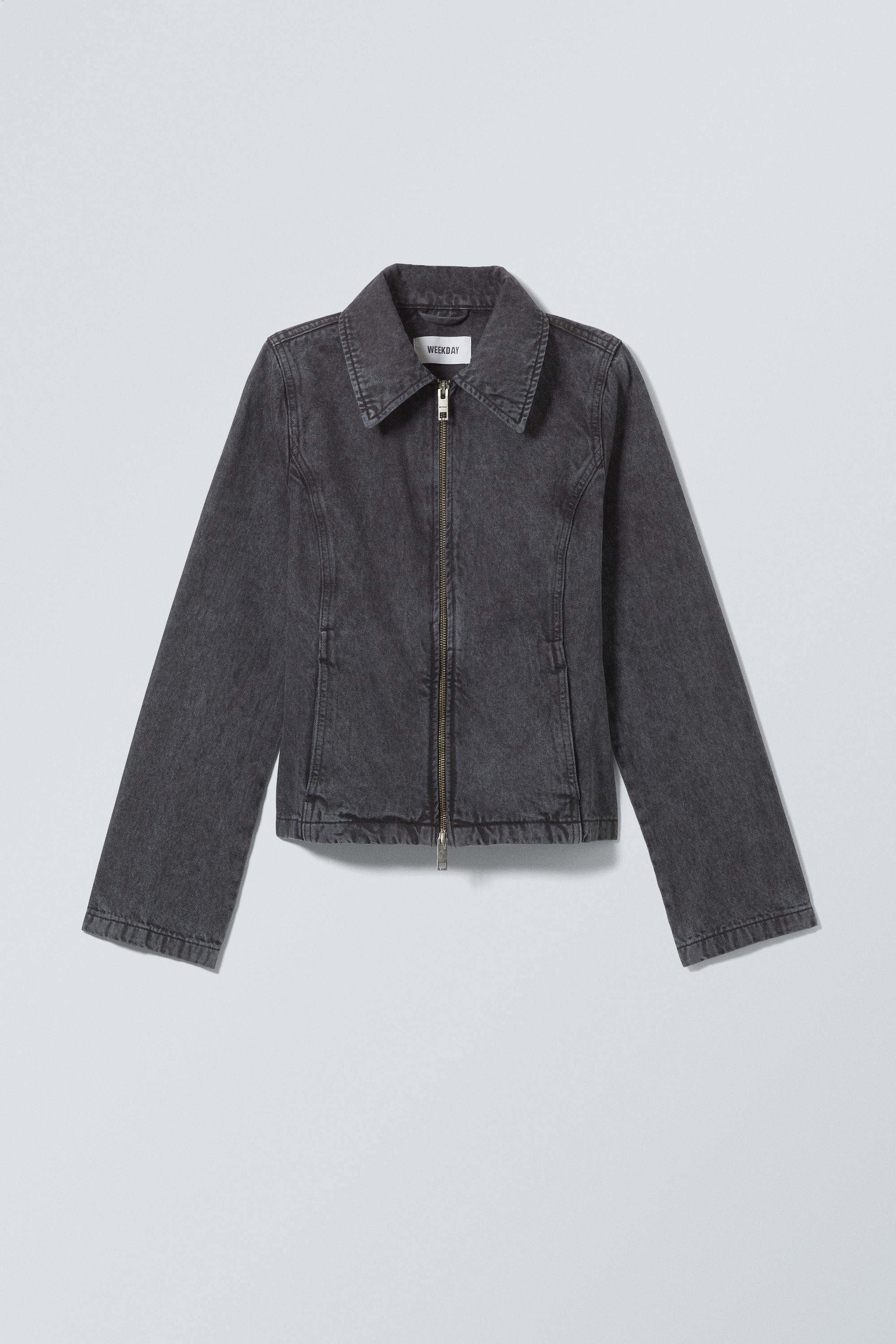 Distressed Twill Jacket Washed Dark Grey Ladies H&M GB