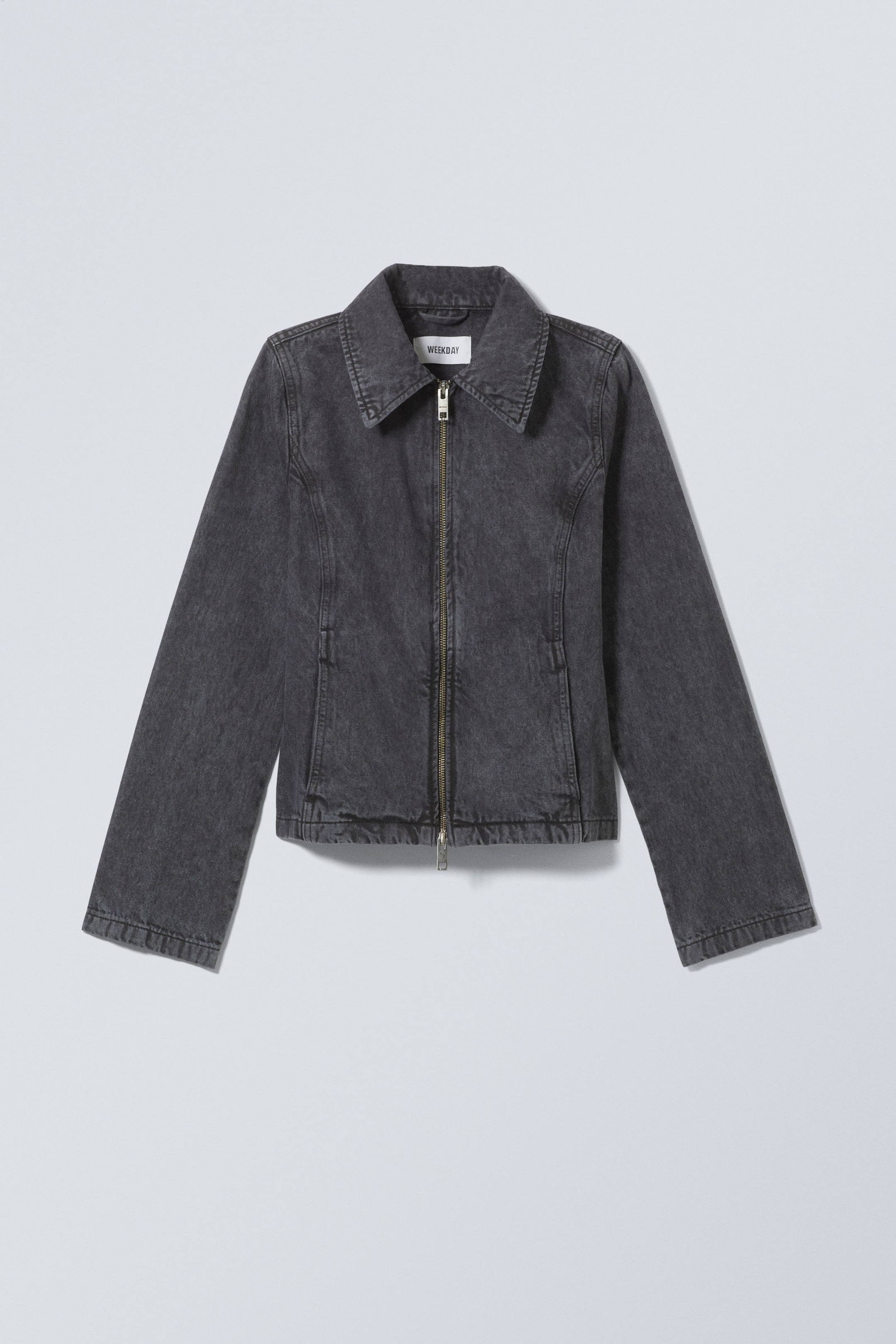 Washed Dark Grey - Distressed Twill Jacket - 0